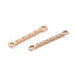 イオンプレーティング（IP）304ステンレススチールコネクタチャーム  テクスチャバーリンク  ローズゴールド  15x2.5x1.2mm  穴：1.2mm&nbsp;STAS-Q323-09RG