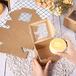 Квадратные бумажные коробки для печенья с квадратным прозрачным окном&nbsp;CON-TAC0001-12B-02