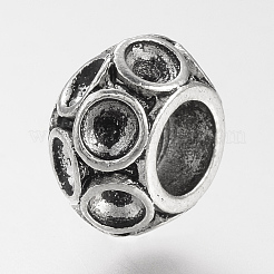 Tibetischer Stil Legierung europäische Fassungen für Strasssteine Perlen&nbsp;TIBE-S310-087AS-LF