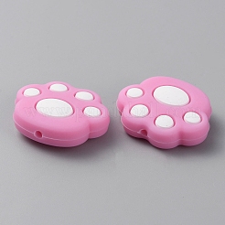 Экологически чистые силиконовые фокусные бусины с принтом лапы&nbsp;LS-SIL-SZC0003-06J