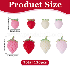 120 cabochon in resina a forma di fragola in 2 stili&nbsp;RESI-SC0006-60