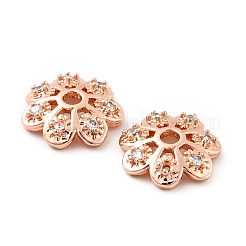 Tappi di perline in zirconia cubica trasparente micro pavé in ottone&nbsp;KK-G425-05B