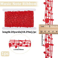 20 Yards Polyester-Spitzenband mit Musiknoten&nbsp;OCOR-GF0004-44G