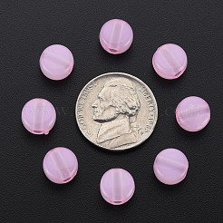 透明なアクリルビーズ  染め  フラットラウンド  パールピンク  8.5x5.5mm  穴：2.5mm  約1774個/500g&nbsp;MACR-S373-05E-10