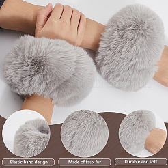 Женские искусственные кроличьи волосы манжеты нарукавники перчатки&nbsp;AJEW-WH20018-34D