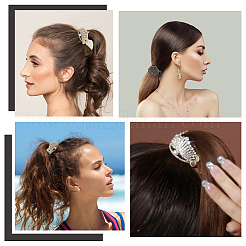 4 шт. 4 стильных очаровательных жемчужных заколки-клочья для волос со стразами PHAR-CP0001-05