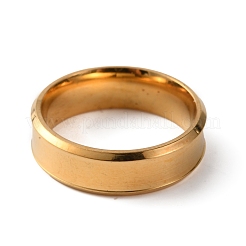 201ステンレススチール製プレーンバンドリング（女性用）  ゴールドカラー  サイズ6  内径：16.4mm&nbsp;RJEW-WH0010-07A-G