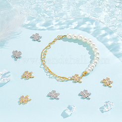 8 шт. 2-х цветные латунные подвески-соединители с микропаве из кубического циркония KK-BC0012-15