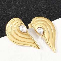 Серьги-гвоздики из нержавеющей стали 304 со стразами&nbsp;EJEW-U046-02G