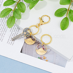 2 шт. круглое кольцо с подвеской в виде горы из нержавеющей стали 304&nbsp;KEYC-HS0001-03G