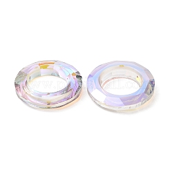 電気メッキガラスリンクリング  クリスタル宇宙リング  プリズムリング  多面カット  丸いリング  パールピンク  30x6.5mm  内径：17mm&nbsp;GLAA-A008-04C-06