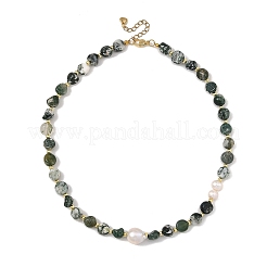 Colliers de perles de pomme de terre en agate naturelle et en perles d'eau douce pour femmes&nbsp;NJEW-JN06488