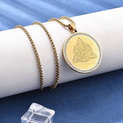 201 кулон из нержавеющей стали со стразами для женщин&nbsp;LS-NJEW-U021-06P