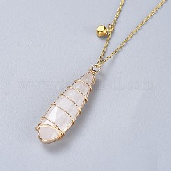 Colliers pendentifs en cristal de quartz naturel et ensembles de bijoux boucles d'oreilles&nbsp;SJEW-JS01026