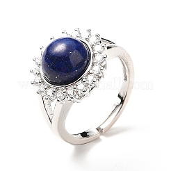 Verstellbare Ringe aus natürlichem Lapislazuli&nbsp;RJEW-P043-02P-20