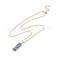 Collana con pendenti in conchiglia paua naturale con placcatura a cremagliera&nbsp;NJEW-B104-01B-01G