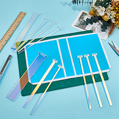 10個 10スタイル アクリル製本定規  製本用品  カラフル  200x19.5~39.5x3mm  ピン：2.8~29.5mm  1個/スタイル&nbsp;DIY-BC0016-53A