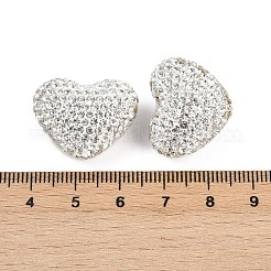 Бусины из полимерной глины в форме сердца со стразами CLAY-NH0002-02B