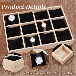 Vassoi organizer per orologi in legno con 12 slot&nbsp;AJEW-WH0471-143A