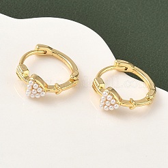 Латунные серьги-кольца в форме сердца&nbsp;EJEW-D337-16G