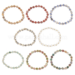 8шт. эластичные браслеты из натуральных и синтетических драгоценных камней для женщин BJEW-JB11768