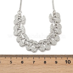 Латунные микропаве прозрачные кубические цирконии фруктовые нагрудники ожерелья NJEW-F342-01B-P