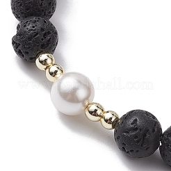 Pulsera elástica con piedras preciosas mixtas naturales y sintéticas con tema de chakra&nbsp;BJEW-JB10161