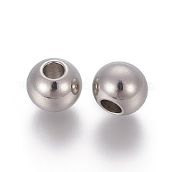 変色しにくい202ステンレススチールビーズ  ロンデル  ステンレス鋼色  8x6mm  穴：3mm&nbsp;STAS-G190-01P
