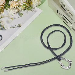 2 шт. 2-цветный сплав неправильной овальной формы подвеска из искусственной кожи шнур-цепочка ремни&nbsp;AJEW-GF0011-97