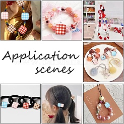 10шт непрозрачные акриловые бусины с принтом&nbsp;MACR-YW0004-19E