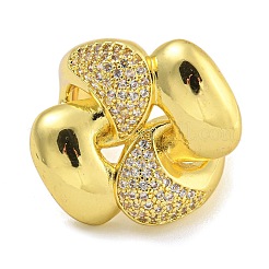 Кольца-манжеты из латуни с микропаве из кубического циркония для женщин RJEW-I107-12G