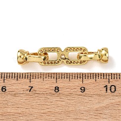 Fermoirs repliables en laiton micro pave zircone cubique transparente&nbsp;KK-D259-03G