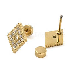 Серьги-гвоздики из нержавеющей стали 304 со стразами EJEW-G364-11G