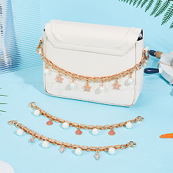 3 шт. 3 стиля эмалированный сплав с АБС-пластиком имитация жемчуга подвеска железная цепочка сумка декоративные цепи&nbsp;HJEW-PH02229