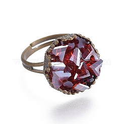 Регулируемые гальванические стеклянные кольца RJEW-JR00251-03