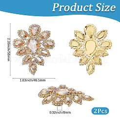 2 Stück Strass-Cabochons aus Legierungsglas&nbsp;FIND-CY0001-75