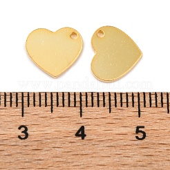 スターリングシルバーのハートチャーム925個  ゴールドカラー  9x10x1mm  穴：1.1mm&nbsp;STER-F057-04G