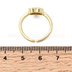 Offene Manschettenringe aus Messing mit Mikropavé und Zirkonia für Damen&nbsp;RJEW-B160-10G