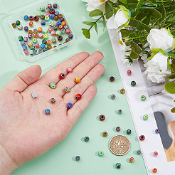 100 шт. 10-х цветные бусины ручной работы миллефиори лэмпворк&nbsp;LAMP-DC0001-24