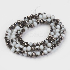 Гальванические непрозрачные стеклянные бусины&nbsp;EGLA-A034-P6mm-P09