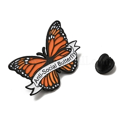 Эмалевые значки в виде бабочки со словами&nbsp;JEWB-L026-10EB-01