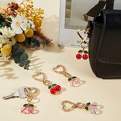 5 шт. 5-цветные поворотные брелки из вишневого сплава с эмалью&nbsp;KEYC-ME0001-05