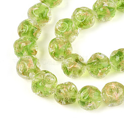 Ручной золотой фольги стекло бисер нитей&nbsp;FOIL-N029-04C