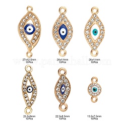 60шт 6 стиля светлые позолоченные звенья сплава ENAM-LS0001-80