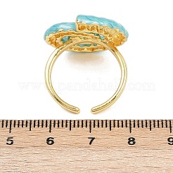 Латунные эмалевые регулируемые манжеты для женщин RJEW-G357-01B