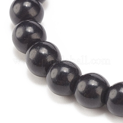 Bracciale elasticizzato con perline turchesi sintetiche (tinte) con ciondolo a forma di teschio&nbsp;BJEW-JB08286-03
