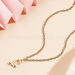1 collar con colgante de letra de acero inoxidable 304&nbsp;NJEW-LP0001-39S-G