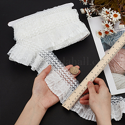 10 ярд тканевой эластичной кружевной отделки со складками OCOR-FG0002-61