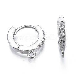 Латунные серьги-кольца из микро-паве с фианитами KK-T063-012P-NF