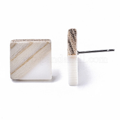 Серьги из смолы и дерева EJEW-N017-005A